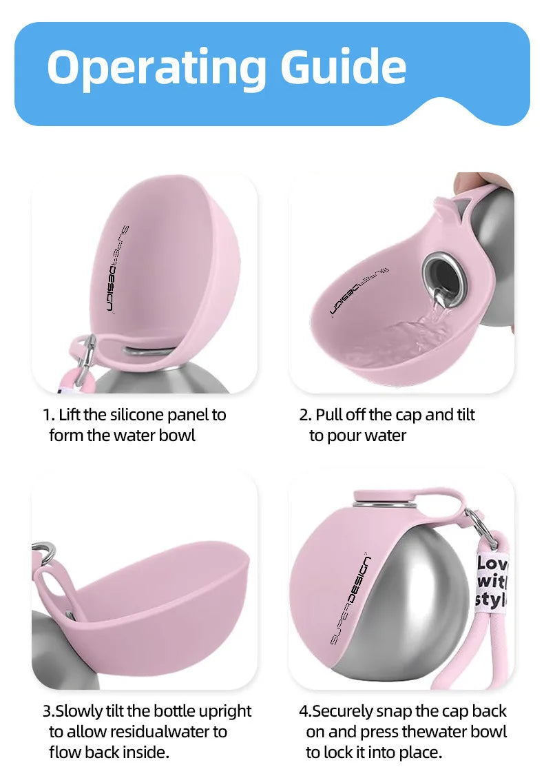 2-in-1 Portable Pet Water Bottle