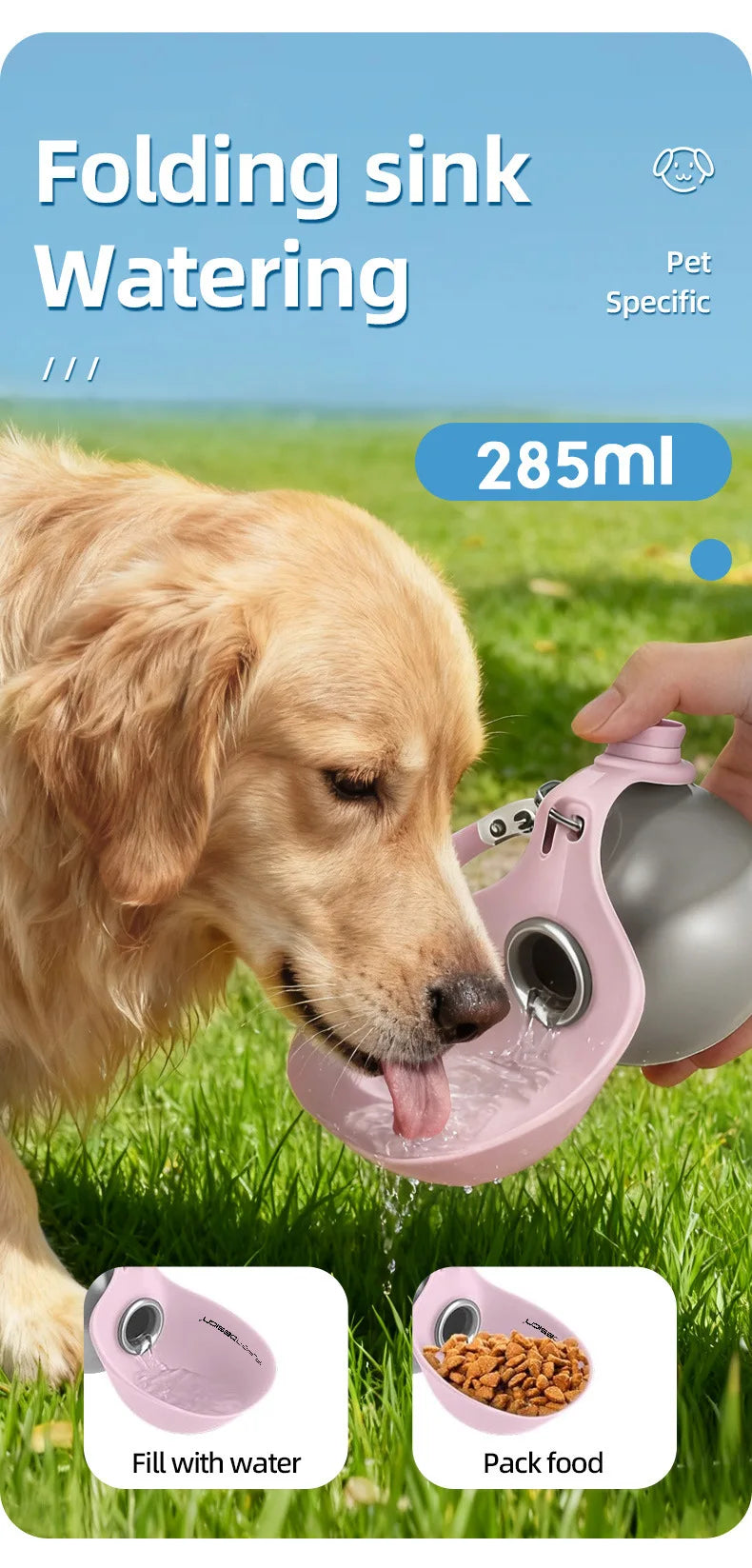 2-in-1 Portable Pet Water Bottle
